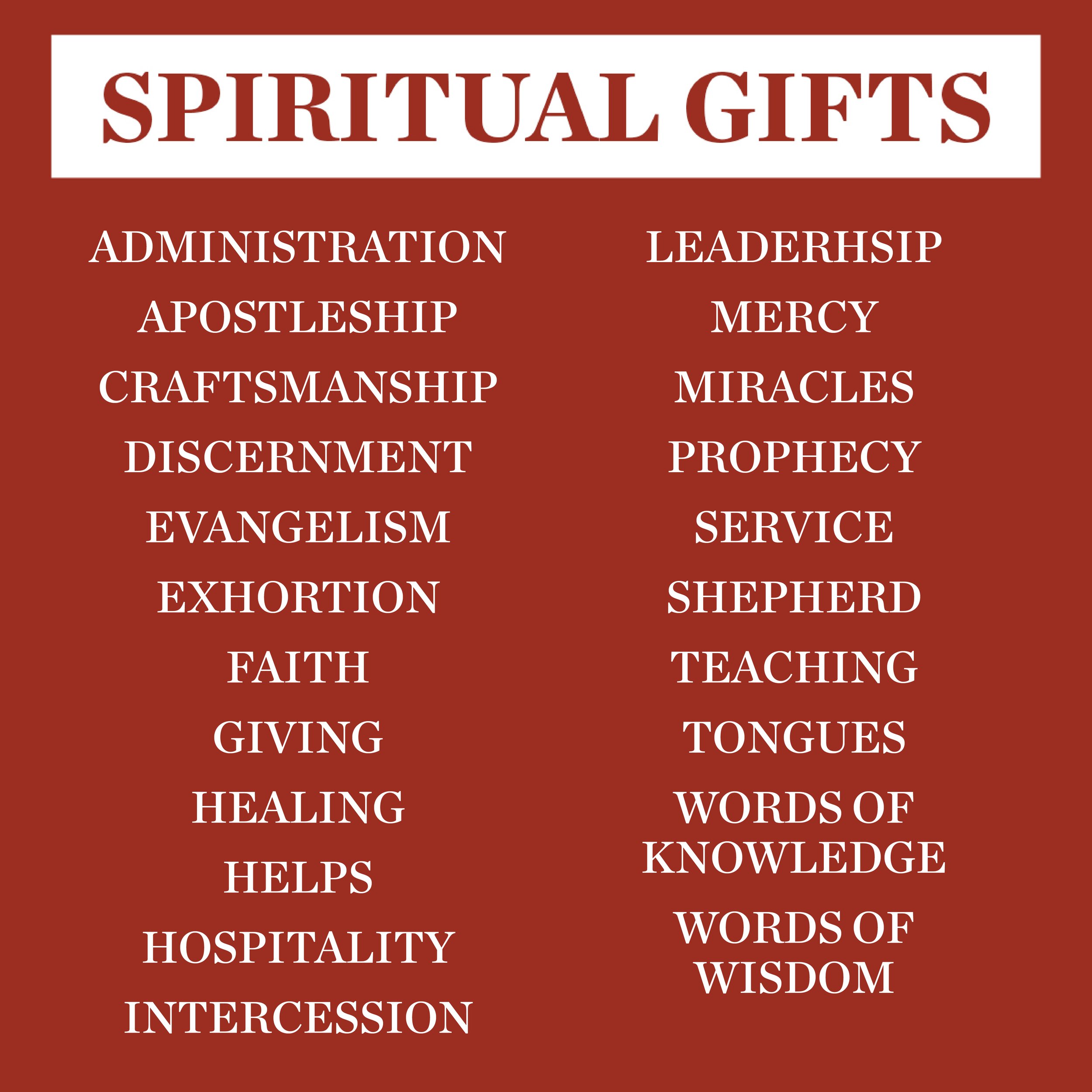 QUALITIES OF THE HOLY SPIRIT: The Spirit of God gives spiritual gifts ...