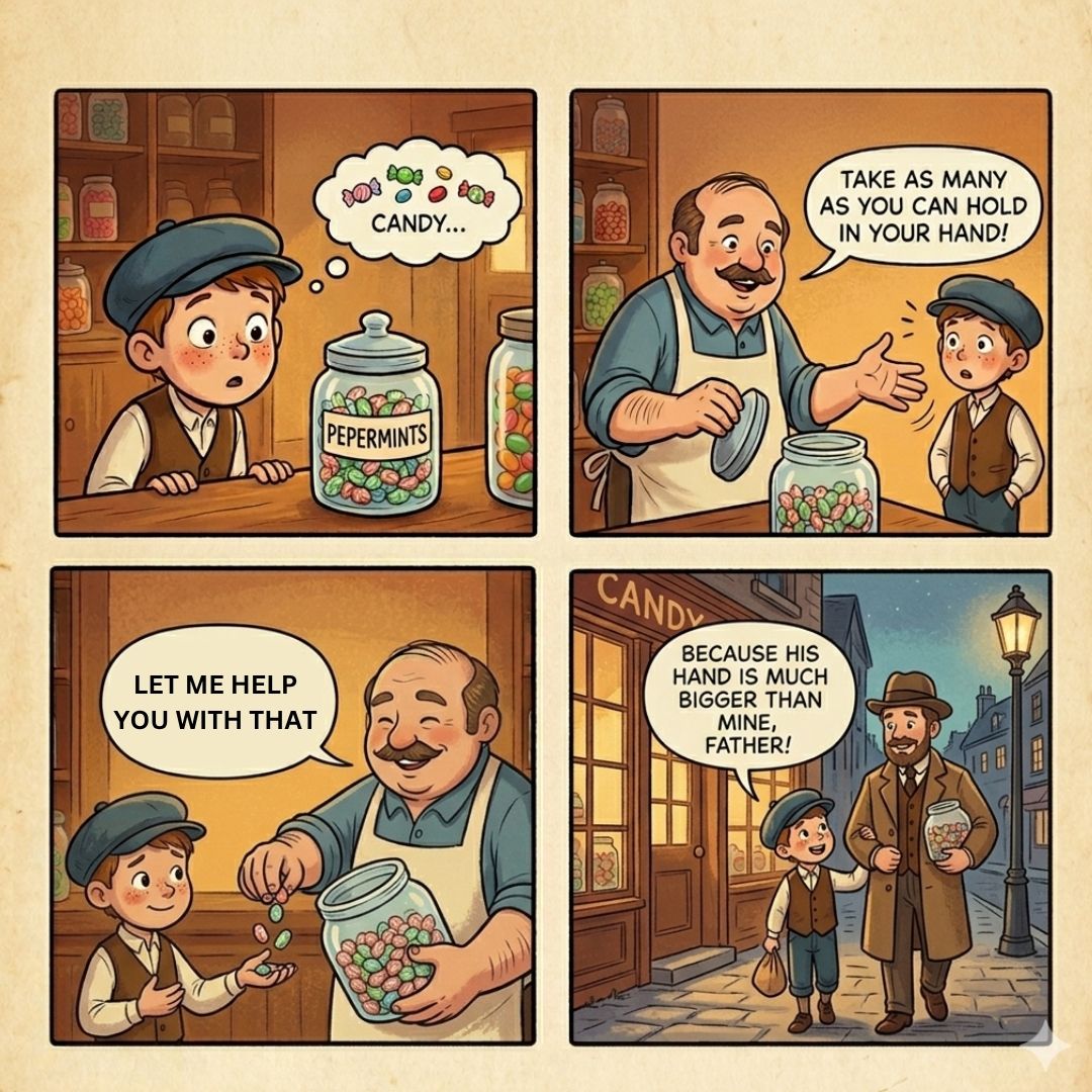 wisdom story, grace cartoon