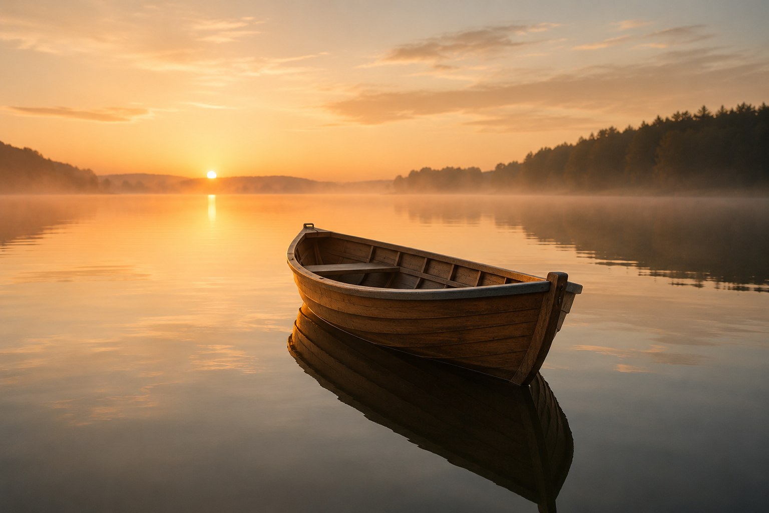 A small boat resting safely on calm water, an image of peace in Scripture