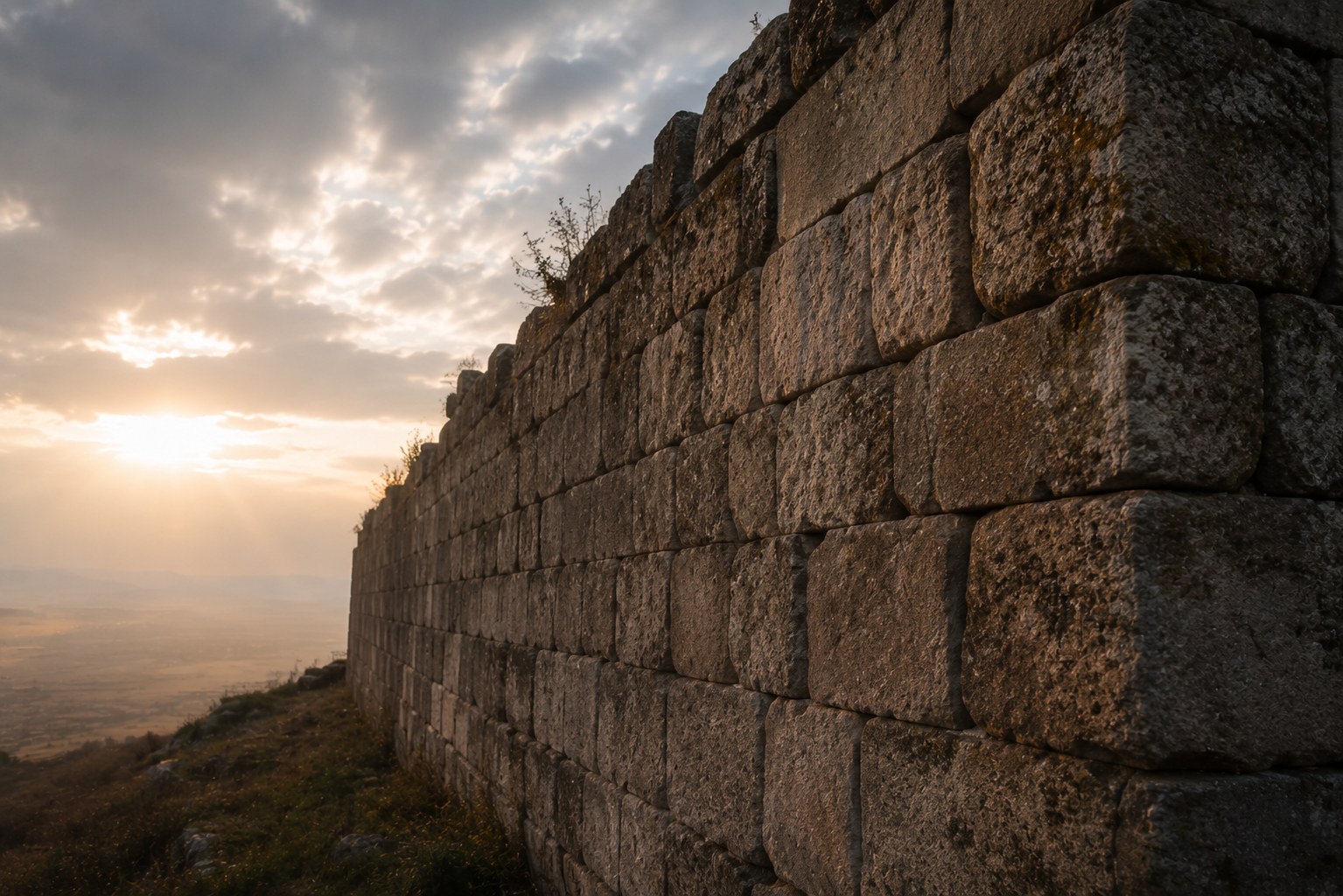 A sturdy stone wall standing firm, an image of peace guarding the heart