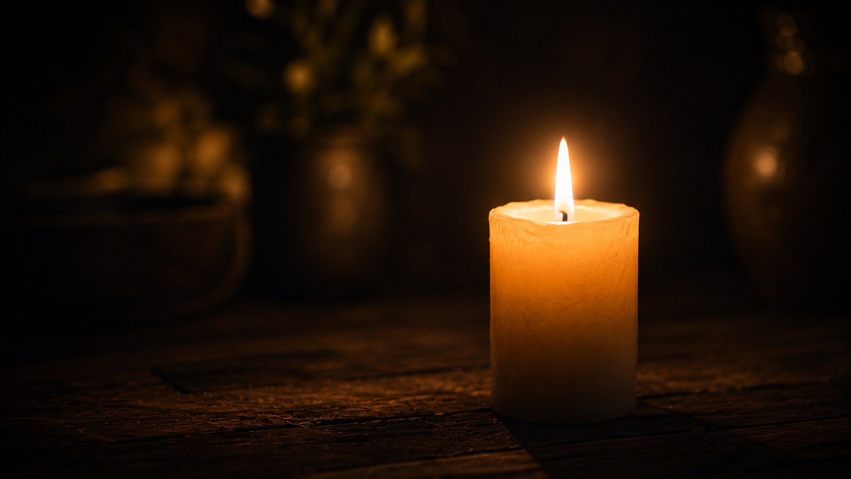 A single candle glowing in darkness, the immanuel meaning of God with us