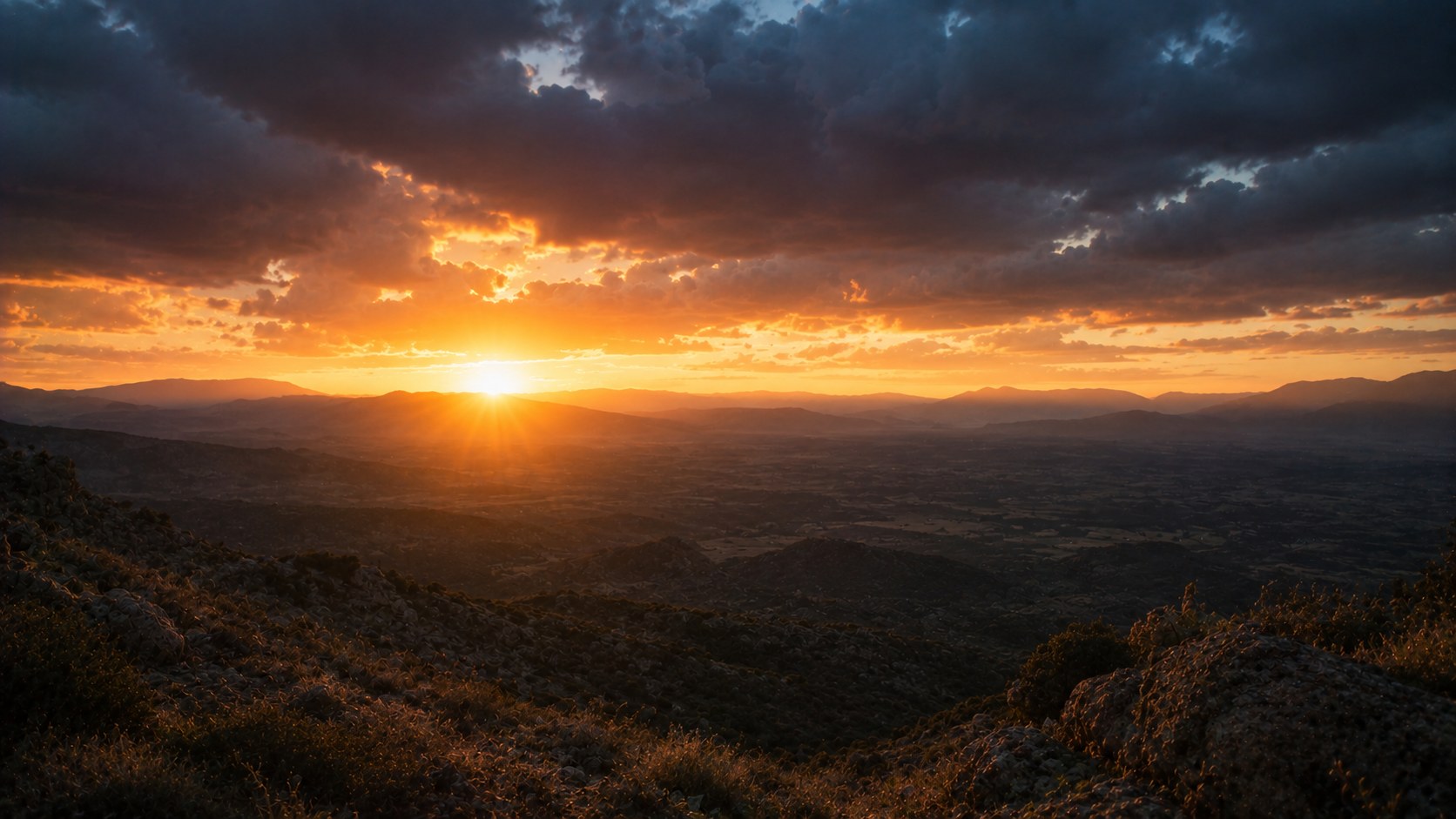 Dawn light breaking over a dark horizon, an image of returning hope