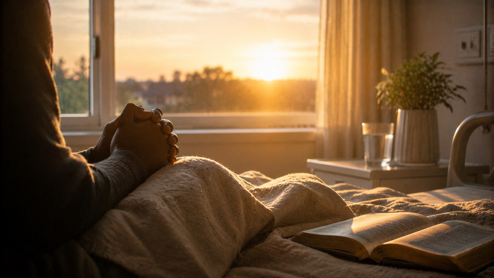 Soft dawn light through a window, an image of peace and trust before a procedure