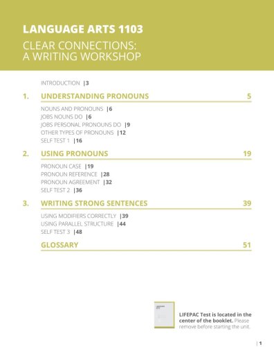 Lifepac Language Arts Grade 11 Unit 3: Sentence Workshop by | Crossmap Books - Browse Christian ...