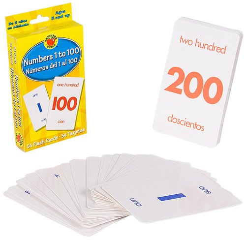 Brighter Child Numbers 1 to 100 Bilingual Flash Cards (English/Spanish ...