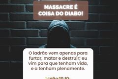 O ladrão vem apenas para furtar, matar e destruir; eu vim para que tenham vida, e a tenham plenamente. João 1010