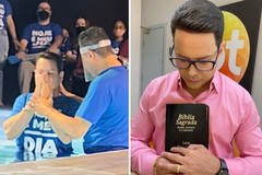 ‘Fé e gratidão’, diz apresentador Marcão do Povo após batismo nas águas