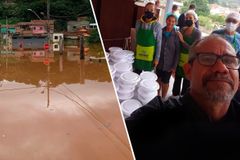Pastor abre igreja para desabrigados durante enchente em Minas Gerais