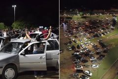 Igreja se reúne para orar dentro dos carros em parque do Mato Grosso do Sul