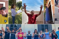 Moradores oram nas portas de casa após pedido de pastores, em Bragança Paulista