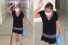 Idosa do ‘círculo de oração’ deixa hospital louvando a Deus, após vencer a Covid-19