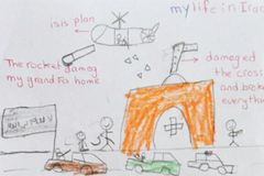 Menina entende planos de Deus e desenha cena do ataque terrorista que matou seu avô