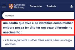 Dicionário Cambridge redefine o significado de homem e mulher