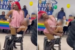 Drag queen causa indignação ao fazer dança erótica em cima de aluna