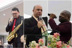 Álvaro Tito e Oziel Melo participam de culto com o pastor Oséias de Madureira