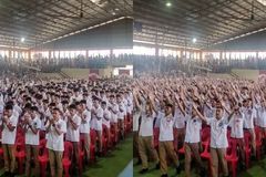 Estudantes nas Filipinas cantam \"Bondade de Deus\" em formatura