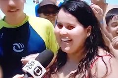 Durante reportagem sobre calor em SP, cristã prega: ‘Jesus é água para quem tem sede’