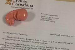 Cristãos pró-vida enviam carta com miniatura de feto para deputados, na Holanda