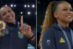 \"Orei bastante todos os dias\", diz Rebeca Andrade após conquistar ouro nas Olimpíadas