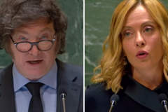 Javier Milei e Giorgia Meloni discursam na ONU defendendo a liberdade religiosa