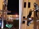 Jovens sobem em cruz da igreja e postam as fotos com palavrões, em SC