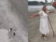 Idosa de 92 anos emociona ao evangelizar com frases na areia em praia de SC: \"Jesus te ama\"