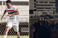 Jogador diagnosticado com morte cerebral acena para multidão que orava diante do hospital