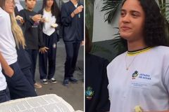 Alunos fazem culto em intervalo na escola e adolescente é curada de lesão no joelho