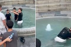 Adolescentes são batizados em chafariz durante evangelismo na Croácia