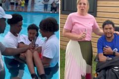 Cadeirante é batizado por amigos em piscina na Holanda: ‘Jesus supera a impossibilidade’