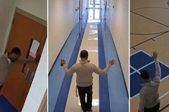 Vice-diretor ora por toda a escola antes do início das aulas nos EUA