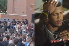 Jogadores fazem culto em universidade e levam 75 estudantes ao batismo: \"Fome de Deus\"