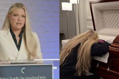 \"Meu marido está com o Senhor usando uma coroa de mártir\", diz esposa de Charlie Kirk