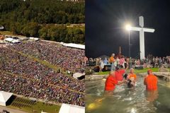 Mais de 1.000 pessoas aceitam Jesus diante de cruz em culto ao ar livre nos EUA