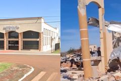 Tornado destrói igreja no Paraná antes de culto e membro testemunha: \"Deus nos guardou\"