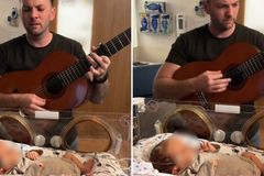 Pai toca louvor para bebê que nasceu com lesão cerebral e declara cura: “Meu Deus é Rafah”