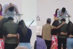 Mãe se emociona ao ver conversão de filho após pregação do irmão: “Servimos ao Senhor”
