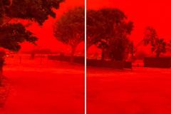 Céu vermelho-sangue intenso na Austrália antes de ciclone lembra cenário bíblico