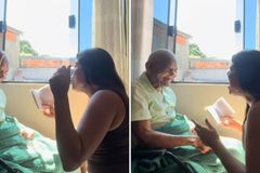 Neta inspira ao cantar louvor com avô enfermo: ‘Nossa esperança está em Jesus’
