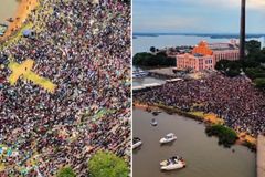 Culto ao entardecer atrai 25 mil pessoas na orla de Porto Alegre: “O Céu tocou a terra”