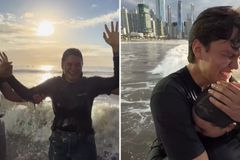 Líder emociona ao batizar irmã caçula em praia de Santa Catarina: ‘Ganhou nova vida’