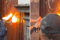 Vândalos mascarados tentam incendiar igreja em protesto feminista no México