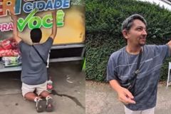 Ambulante inspira ao orar em ponto de ônibus: ‘Orei pra não faltar emprego pro povo’