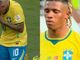 Neymar e Danilo Santos oram em campo após eliminação do Brasil na Copa