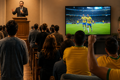 O altar e a arquibancada: Fé, liturgia e o falso dilema do domingo de Copa