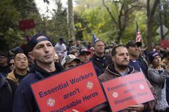 NYC firefighters protest vaccine mandate