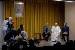 Pope Francis attends student play on how the pandemic has affected young people