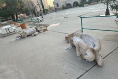 Vandalism outside El Paso Catholic church damages three angel statues