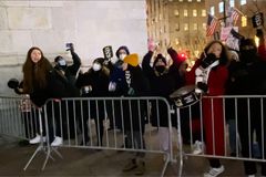 NYC pro-abortion activists curse at churchgoers, beam 'God loves abortion' onto St. Patrick's Cathedral