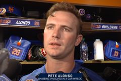 Mets star Pete Alonso 'blessed' to be alive following horrific car crash; wife says it's a 'miracle'